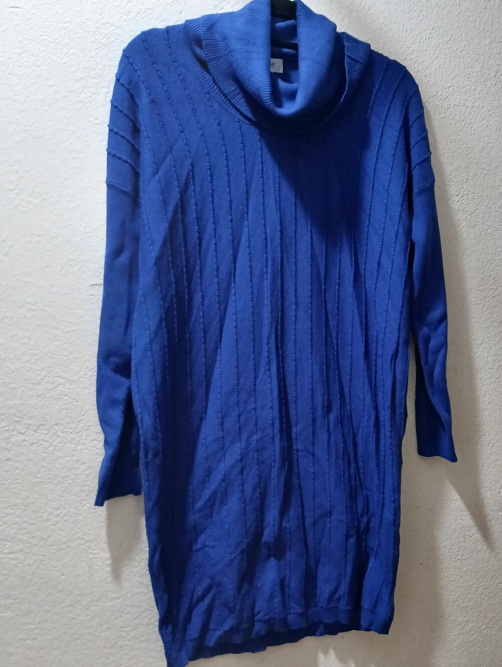 Per Se by carlisle S Royal Blue Cowl Neck Longline Sweater